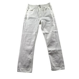 AGOLDE Riley Crop White Button Fly Distressed Jeans Size 27 Cotton 25" Inseam